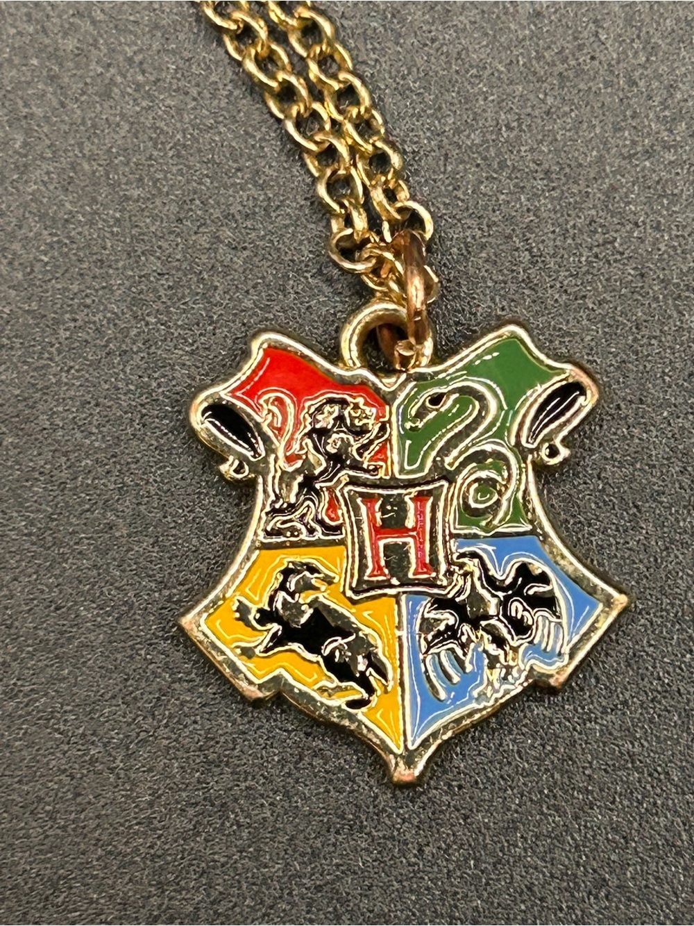 Hogwarts Crest Enamel Charm on Bracelet - Costume Jewelry